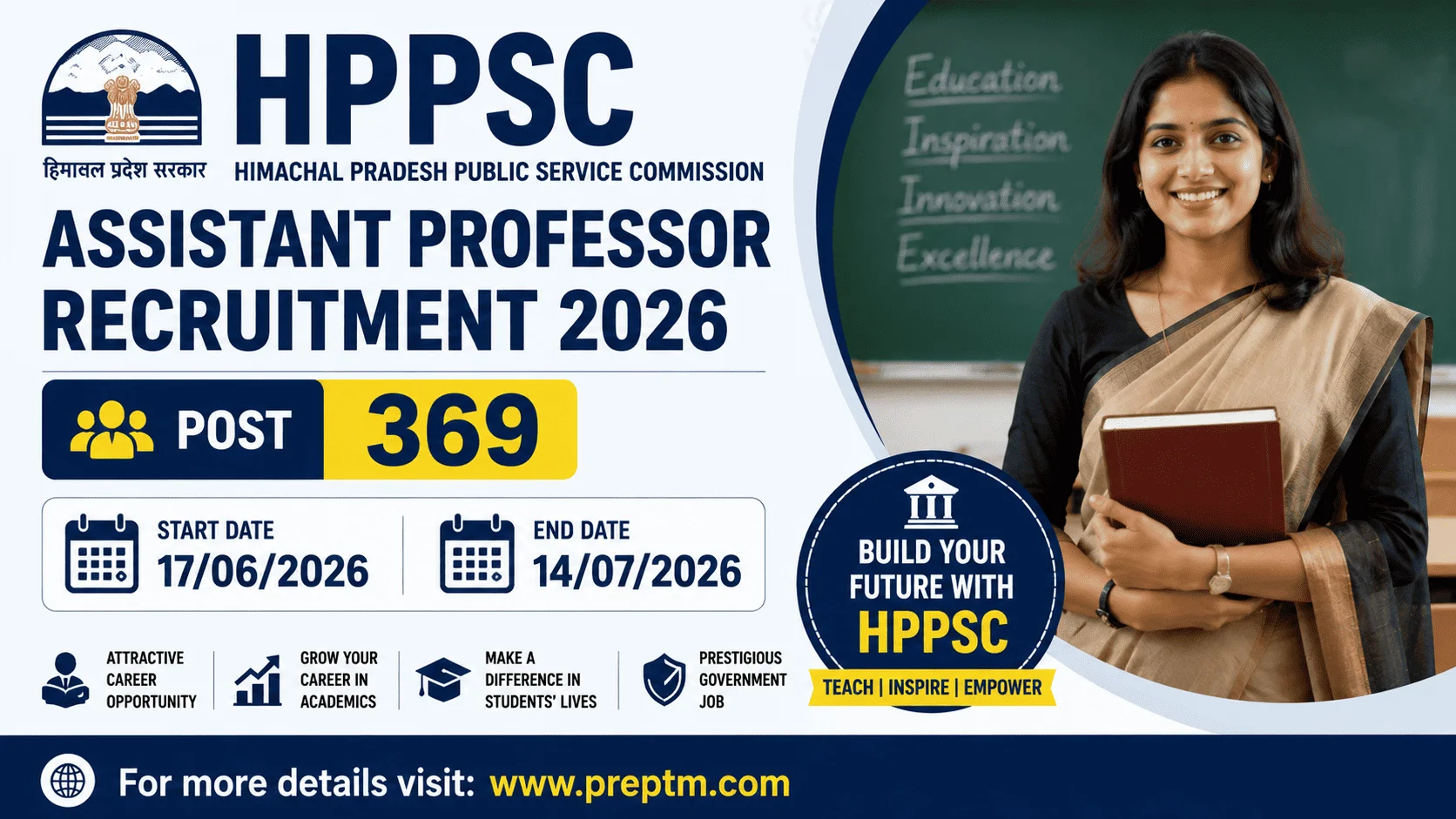 HPPSC Assistant Professor Recruitment 2026 - Apply for 369 Posts